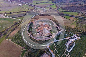 Aerial view of Monteriggioni, Tuscany