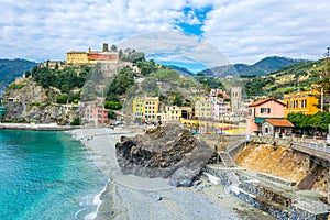 aerial view of monterosso al mare village which is part of the famous cinque terre region in Italy....IMAGE