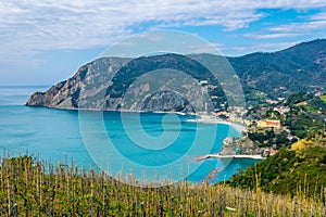 aerial view of monterosso al mare village which is part of the famous cinque terre region in Italy....IMAGE