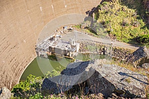 Aerial view of Monticello Dam, Napa Valley, California