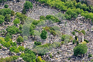 Aerial view of Montparnasse cemetery  in Paris