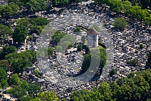 Aerial view of the Montparnasse Cemetery in Paris