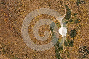 Aerial view at monument Freedom on Fruska Gora mountain, near Novi Sad, Serbia