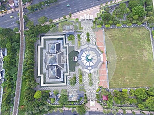 Aerial view the Monument `tugu pahlawan`