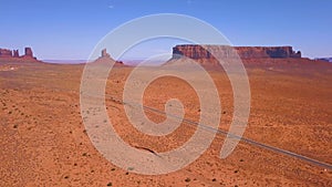 Aerial view of the Monument Valley National park.