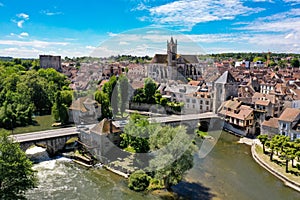 aerial view of Moret sur Loing