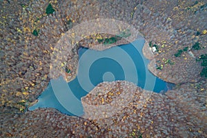 Aerial view of Morske oko, Slovakia