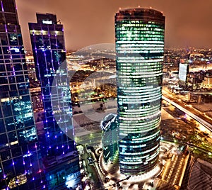 Aerial view of Moscow City business centre