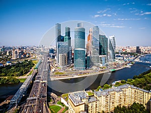 Aerial view of Moscow downtown