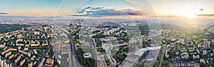 Aerial view of Moscow over the VDNKh