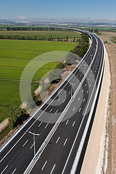 Aerial view of motorway