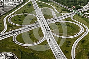 Aerial view of motorway