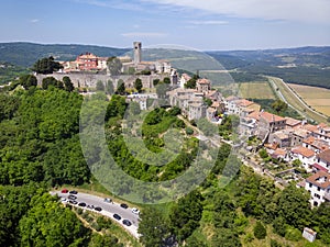 Aerial view of Motovun in Croatia