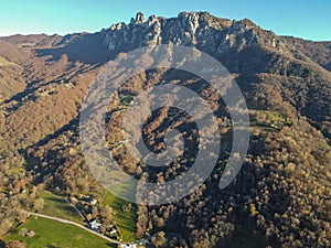 Aerial view at mount Denti della Vecchia on Colla valley near Lugano in Switzerland photo