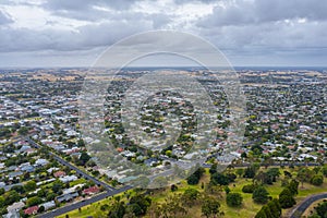 Aerial view of Mount Gambier in Australia photo
