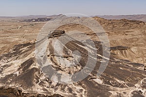 Aerial View Mount Katum Har Qatum in the Ramon Crater in Israel