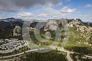 Aerial view of Mount Rushmore