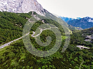 Aerial View Of Mountain Landscape, Vrsic, Slovenia photo