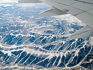 Aerial view of mountain range viewed from