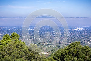 Aerial view of Mountain View and Los Altos