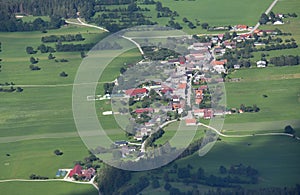 Aerial view of mountain village