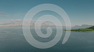 Aerial view of mountainous islands of the Ionian Sea, Greece