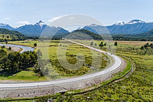 Aerial View of mountains of Carretera Austral Route - AysÃÂ©n, Chile photo