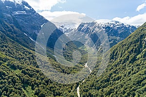 Aerial view of mountains of Carretera Austral Route - AysÃ©n, Chile