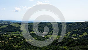 Aerial view of Mountains and Danville City at Las Trampas Regional Wilderness Park 360 Degree Rotate