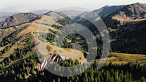 Aerial view of mountains in Kazakhstan