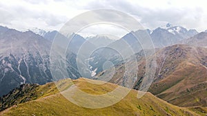 Aerial view of mountains in Kazakhstan