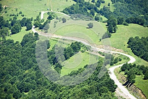 Aerial view on mountais