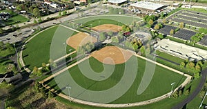 Aerial view of a multi-use playfield complex