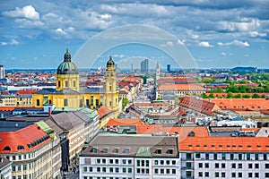 Aerial view of Munich, Bavaria, Germany