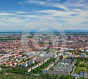 Aerial view of Munich. Munich, Bavaria, Germany