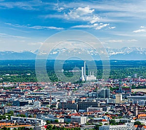 Aerial view of Munich. Munich, Bavaria, Germany