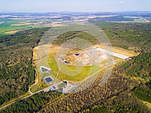 Aerial view of municipal landfill site