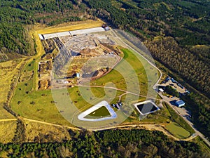 Aerial view of municipal landfill site