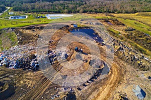 Aerial view of municipal landfill site