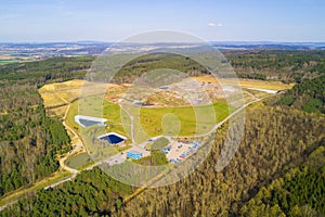 Aerial view of municipal landfill site