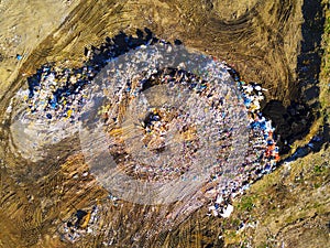 Aerial view of municipal landfill site