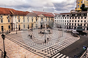 Aerial view of Municipal Square next to Lisbon City Hall, Portugal photo
