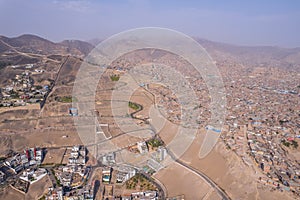 Aerial view of the municipalities of Santiago de Surco and San Juan de Miraflores in Lima photo