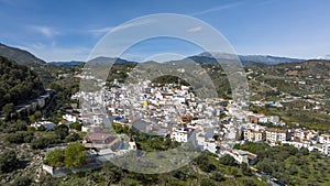 Aerial view of the municipality of Monda in the province of Malaga, Spain