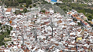 Aerial view of the municipality of Monda in the province of Malaga, Spain