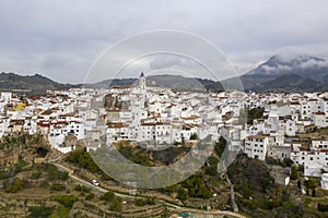View of the municipality of Yunquera in the region of the Sierra de las Nieves National Park, Andalusia. photo
