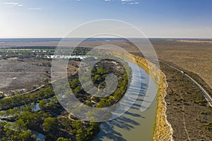 Aerial view of Murray River in South Australia