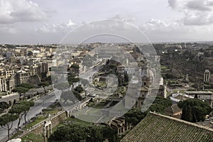 Aerial view of Musei Capitolini with Coliseum Rome photo