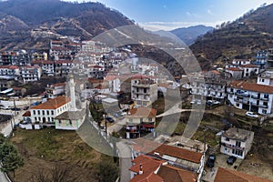 Aerial view of Myki, village in the Xanthi,Greece. The majority of the population in the municipality are members of the Turkish photo