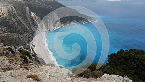 Aerial View of Myrtos Beach Kefalonia Island Greece